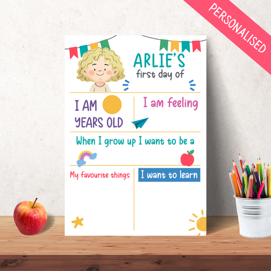 Personalised First Day of School Mat