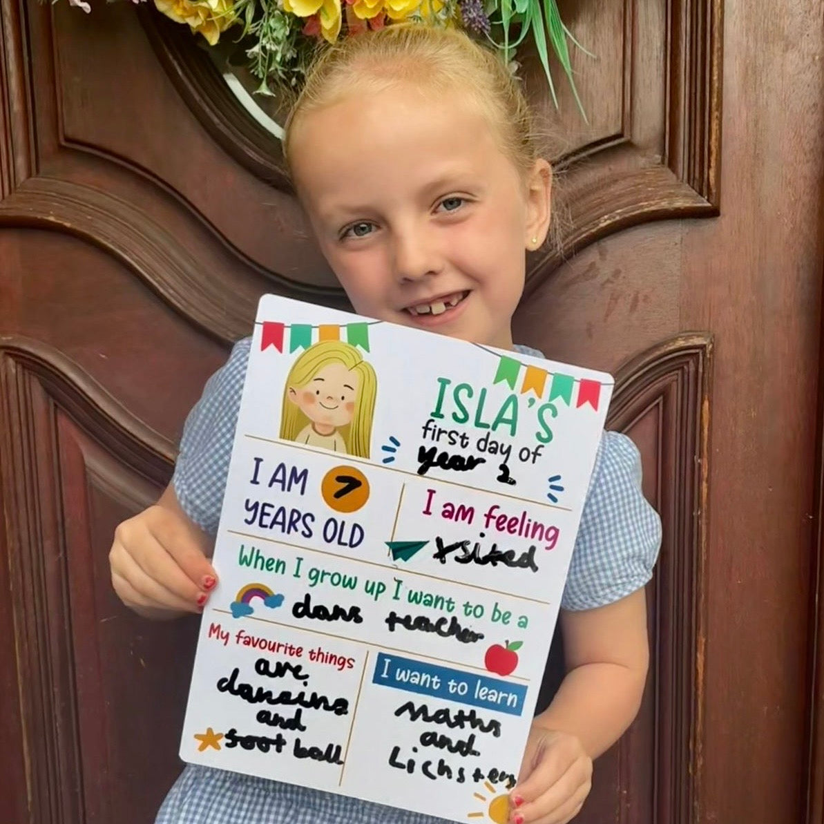 Personalised First Day of School Mat