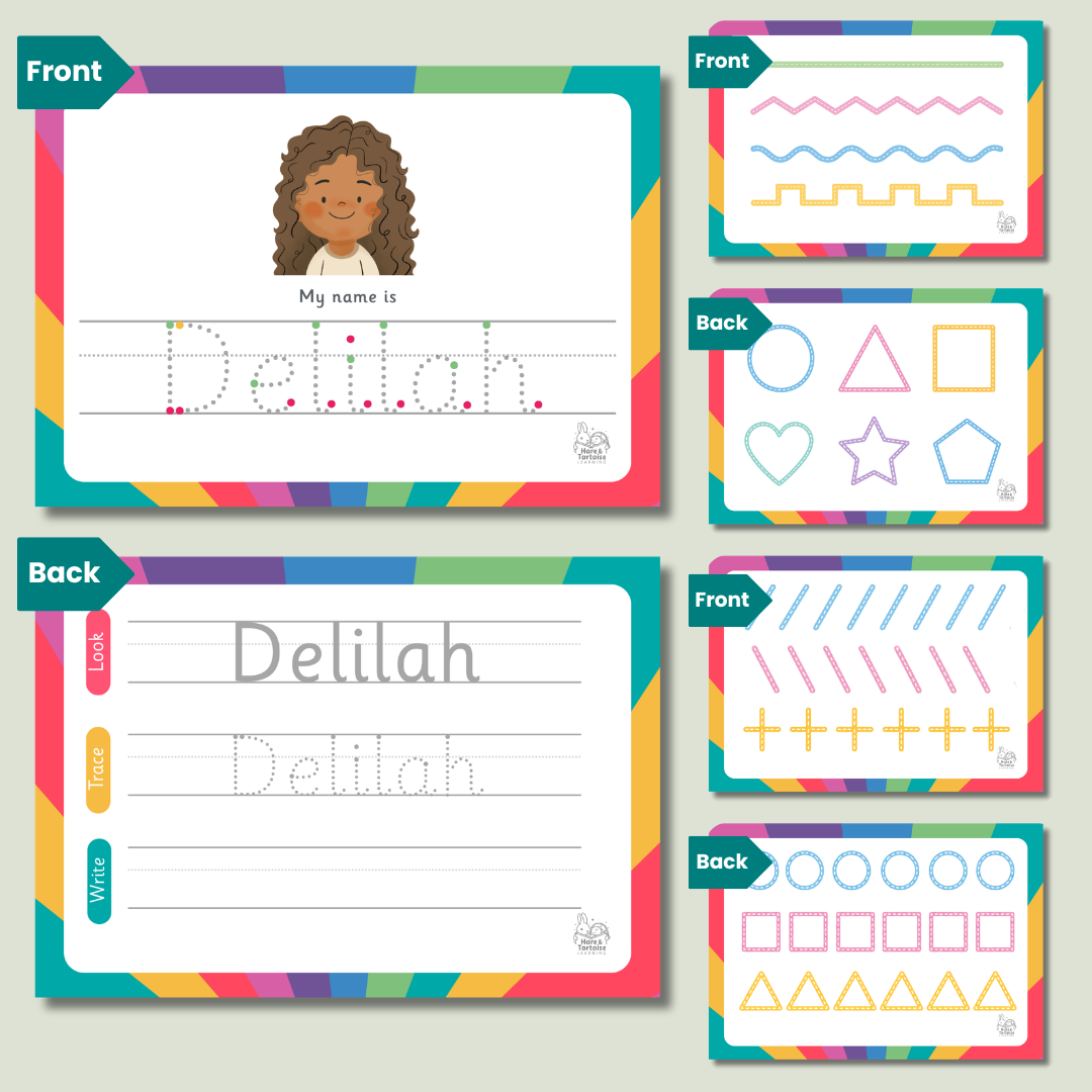 Personalised Stage 1 Writing Mats including First Name